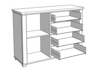 Комода ВАЛЕНСИА 2К4Ф 