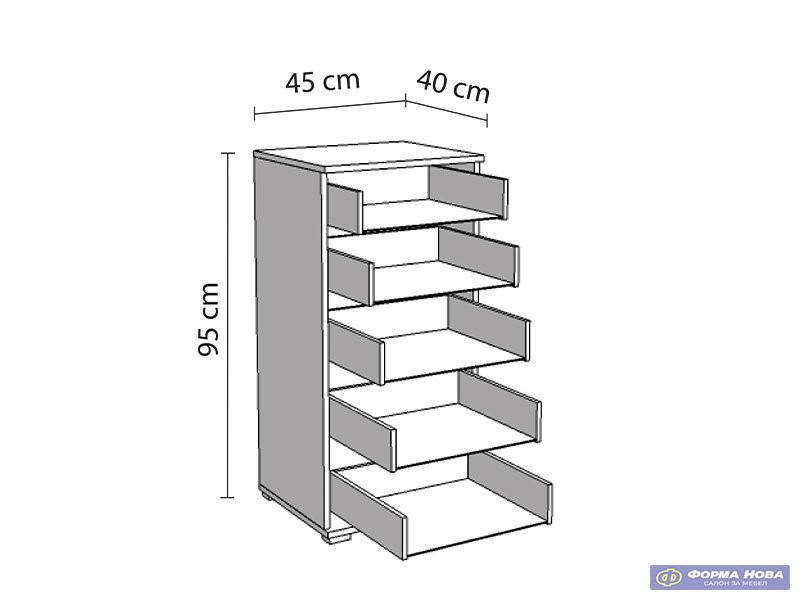 Комода ДУЕРО 5Ф 45 