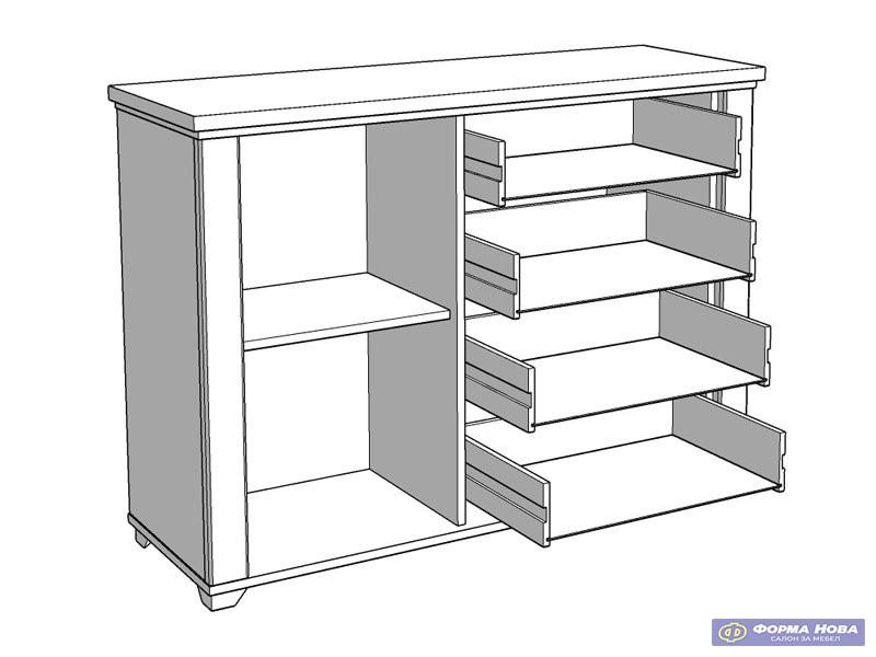 Комода ВАЛЕНСИА 2К4Ф 